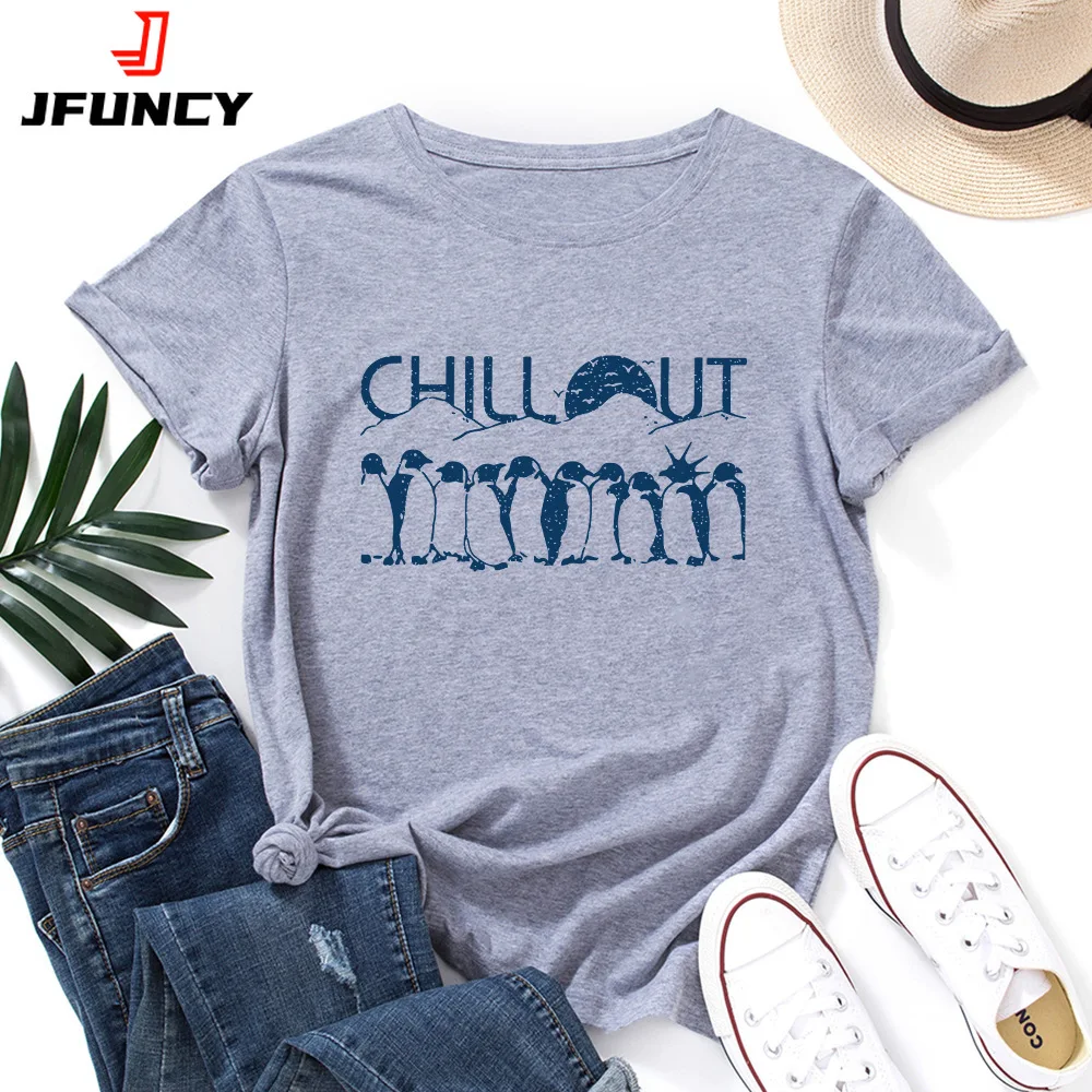 JFUNCY Summer Cotton Oversized T-shirt Women's Short Sleeve T Shirt Fashion  Women Top Harajuku Kawaii Woman Clothes