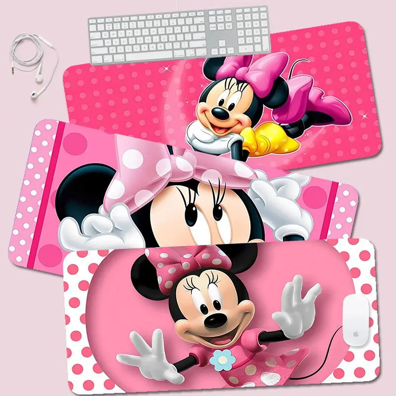 

Disney Minnie Mouse Rubber XXL Cartoon Anime Gaming Mouse Pad Keyboard Mouse Mats Desk Mat Accessories Deskpad Home Decor