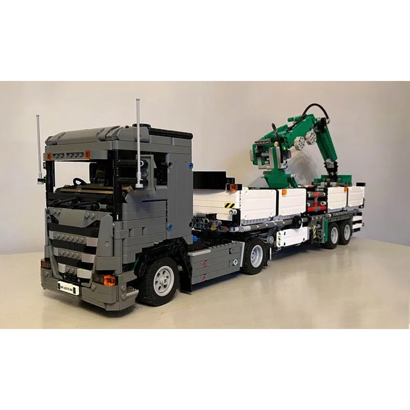 Детский конструктор с захватным краном и прицепом модель детали подарок на день