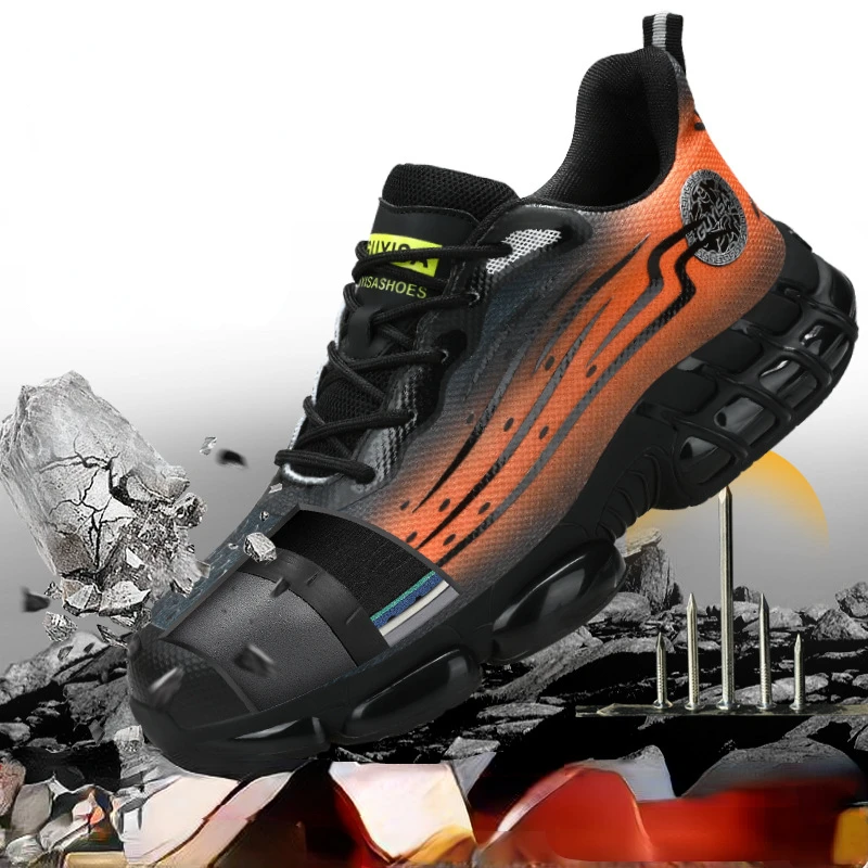 

Work Sneakers Steel Toe Shoes Men Safety Shoes Puncture-Proof Work Shoes Boots Fashion Indestructible Footwear Security