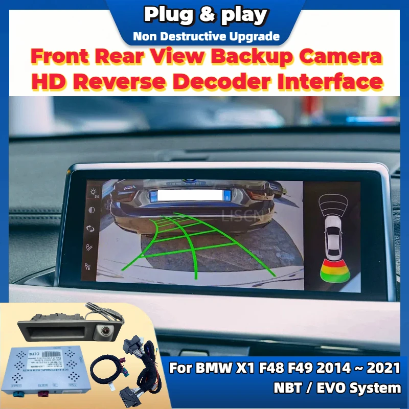 Фото Камера заднего вида для помощи при парковке для BMW X1 F48 F49 2014 ~ 2021 работает с оригинальным экраном HD, передняя задняя камера ночного видения №1