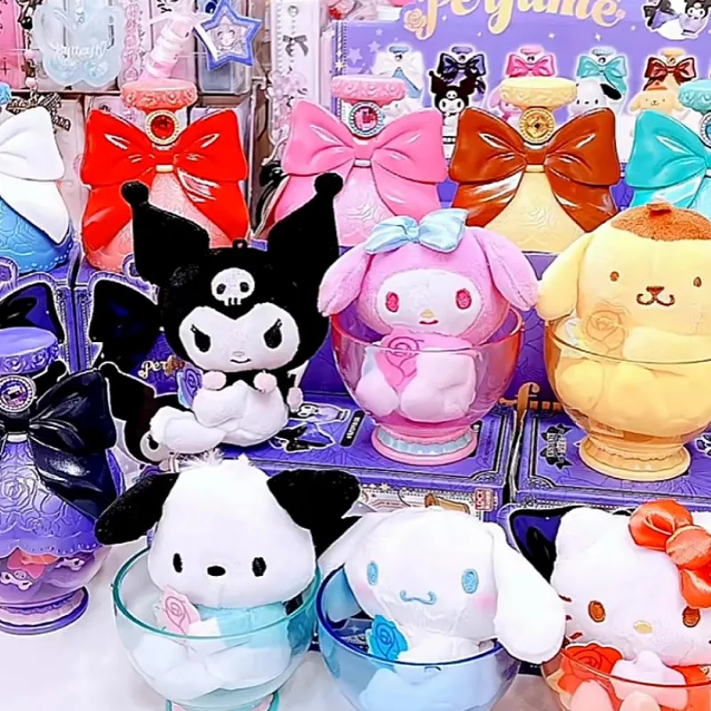 

Sanrio Hello Kitty Kuromi Pochacco Fragrant Bottle Plush Series Blind Box Toys Collection For Girlfriend Gifts Model Doll Toys
