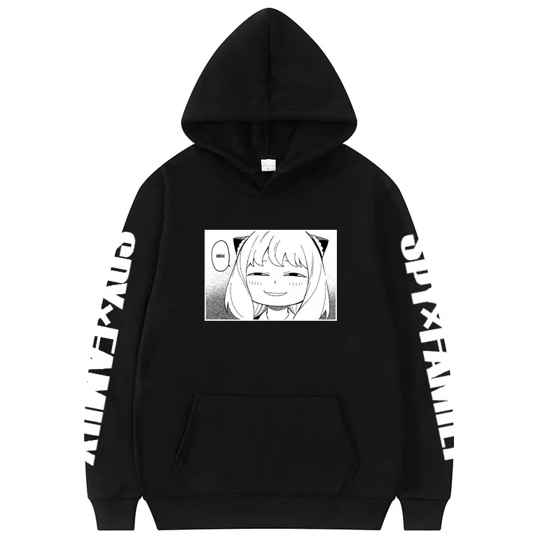 

Толстовка унисекс с капюшоном, японская семейная кофта с принтом манга, шпиона, X, забавная Аниме Толстовка, модные худи, свободные свитшоты