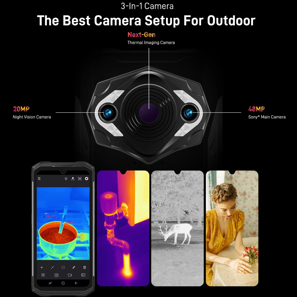 Cena DOOGEE S98 Pro Wytrzymały Telefon 8 + 256GB Kamera Termowizyjna 20MP Noktowizor Telefon Komórkowy Helio G96 6.3 Smartphone 6000mAh Bateria