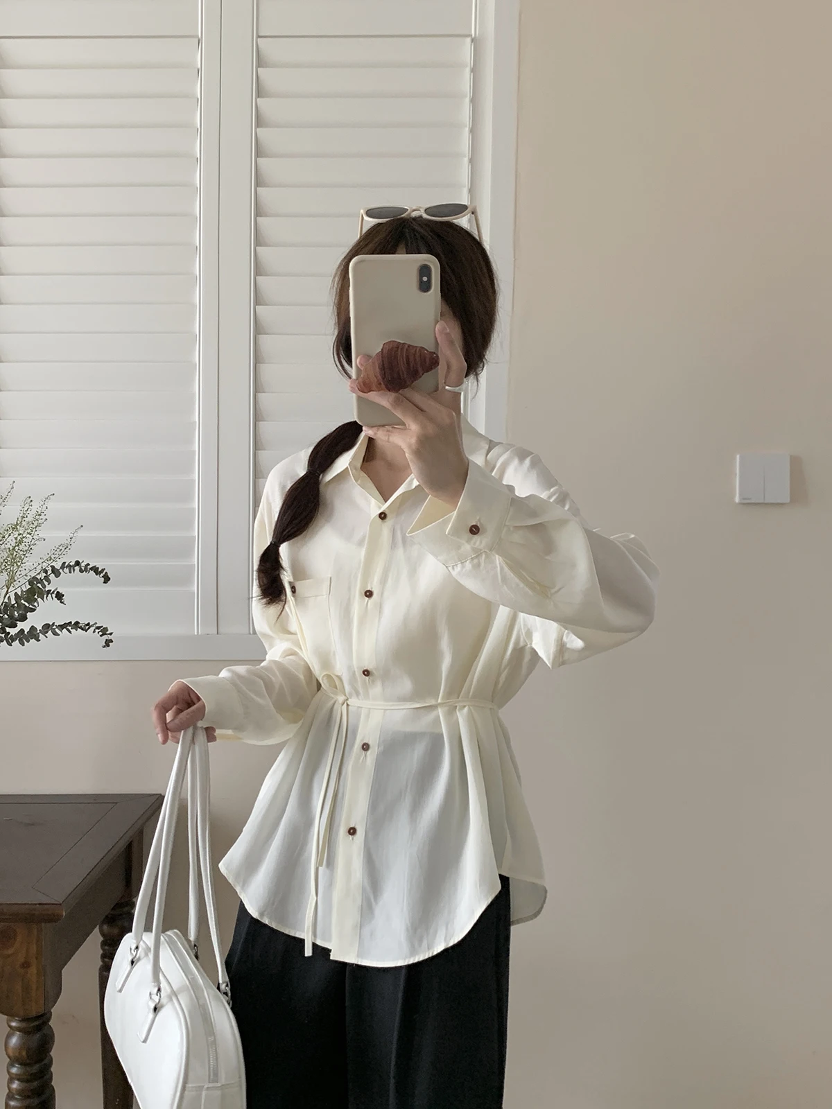 Xinmonlee French sle Повседневные темпераментные рубашки с длинными рукавами и защитой от