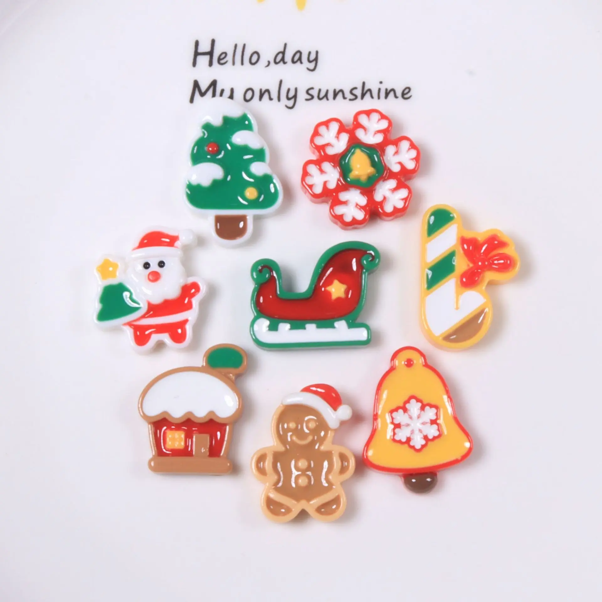 

Christmas Kawaii Flatback Resin Cabochon Snowflake New Year's Gift Decoration Crafts DIY Scrapbooking Accesories