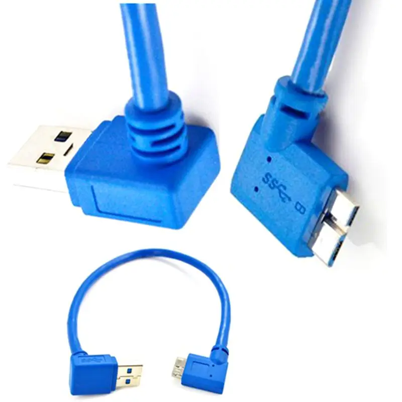 

USB 3.0 AM Upward Bend To Micro B 90 Degree Elbow Right Bend Portable Storage Device Digital Camera Cable Data Cable