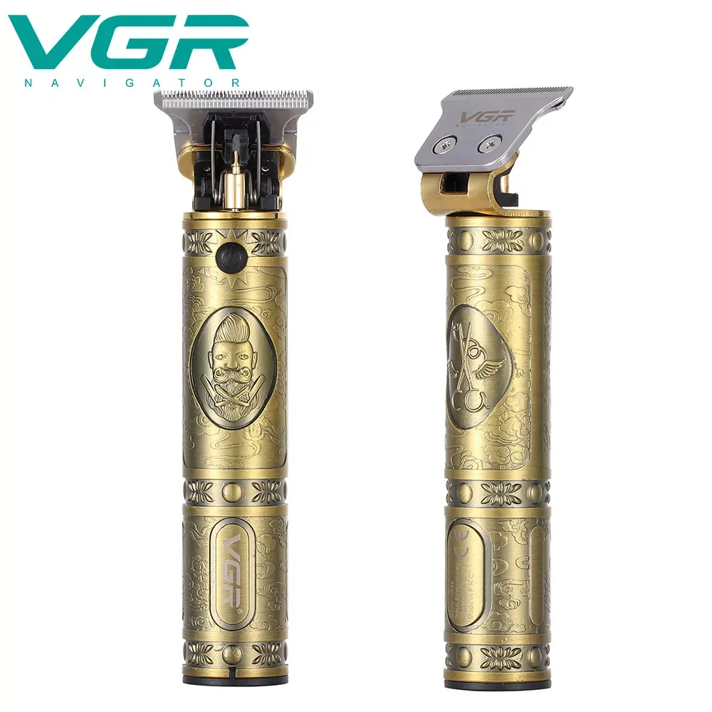 

Машинка для стрижки волос VGR T9, профессиональный триммер с USB-разъемом, для личной гигиены, винтажные гравировальные ножницы