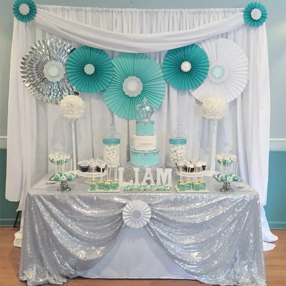 

Glitter Sequin Round Tablecloth Gold /Silver /Rose Table Cloth Sparkle Table Covers for Wedding Birthday Christmas Decoration