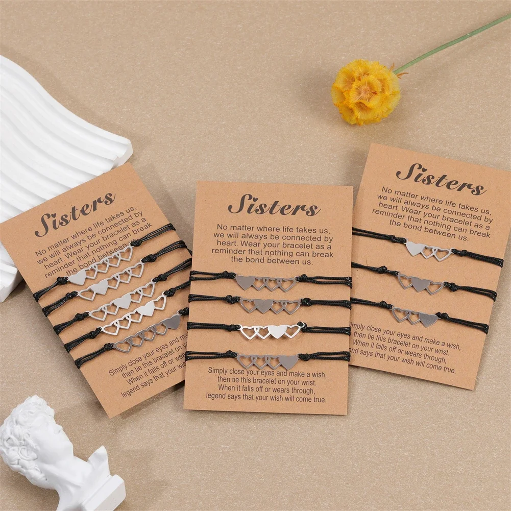 

2023 Charm Jewelry Handmade Weave Leather Peach Heart Bracelets for Women Vintage Cuff Adjustable Bracelet Pulseras