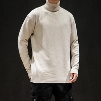 new turtleneck sweater men autumn winter streetwear solid pullovers mens casual knitted turtleneck sweater pullovers plus size