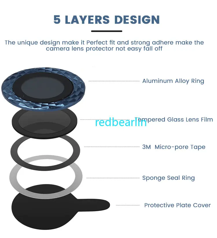 200pcs Diamond Metal Camera Protector for IPhone 14 12 13 Mini Camera Protector Back Camere Len Protection Glass