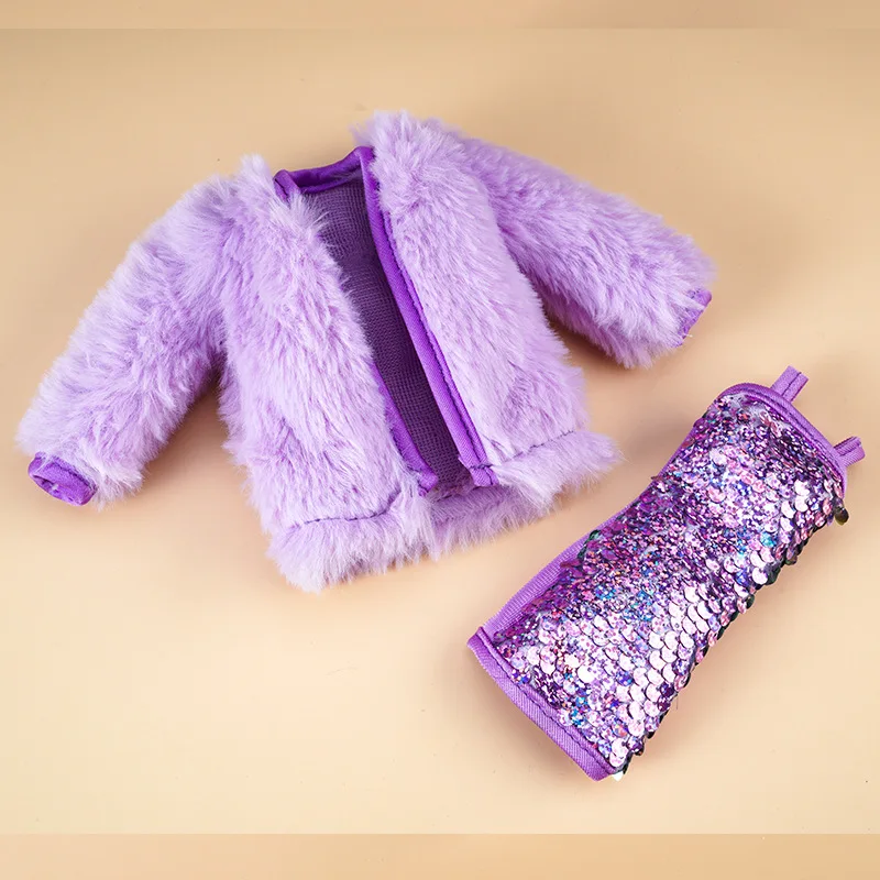 

Одежда для куклы 30 см, 11 дюймов, зимнее Детское пальто, шерстяной жилет, пальто, юбка, комплект «сделай сам», наряд для девочек, модные аксессу...