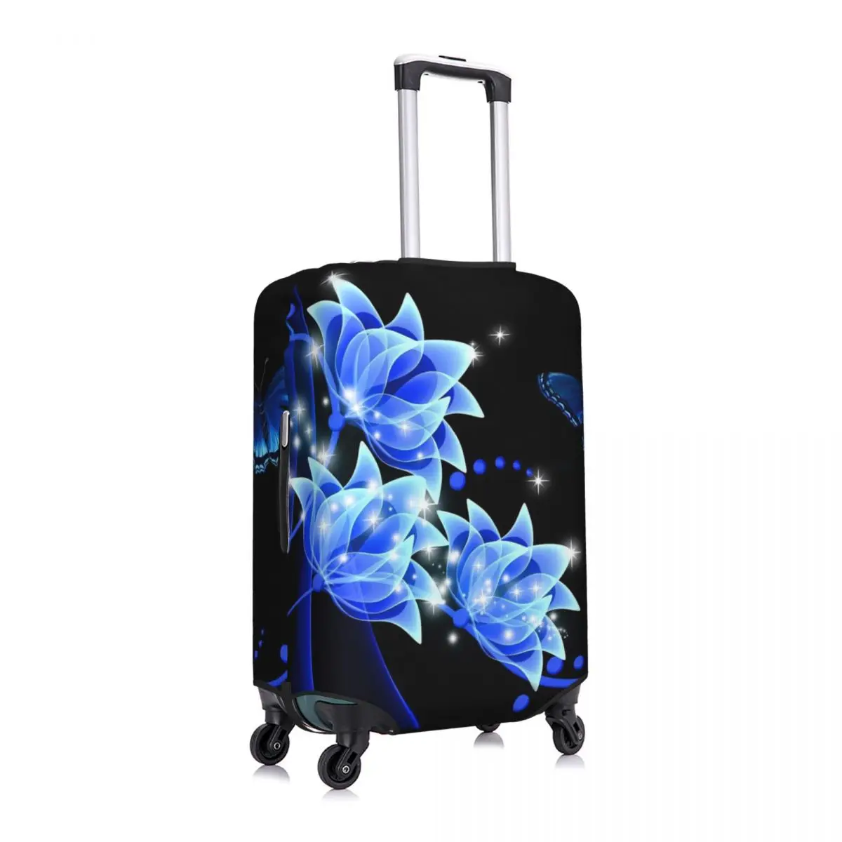 

Blue Butterfly Luggage Cover Spandex Suitcase Protector Fits 19-21 Inch