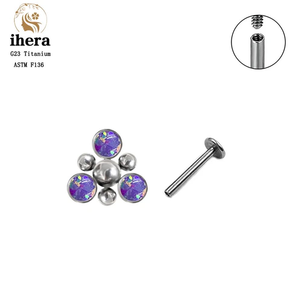 Серьги-гвоздики G23 из титана и циркона ASTM F136 16G серьги-гвоздики для пирсинга губ