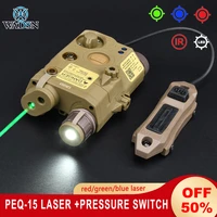 wadsn peq15 red green blue laser ir illuminator peq airsoft dual function pressure switch mount for picantiny