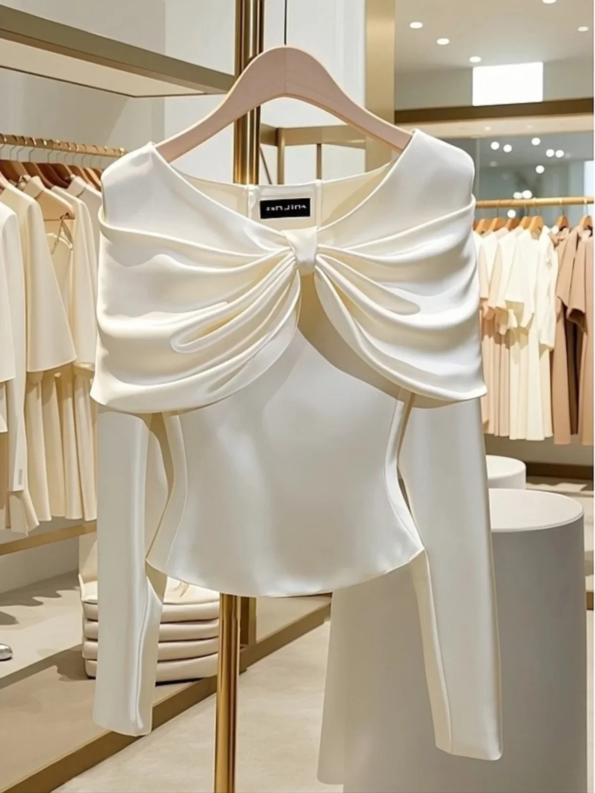 Весенне-осенняя французская модная белая блузка женские топы легкие роскошные