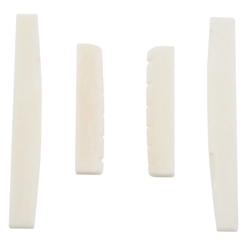 

12 Sets Of 24Pcs 6 String Acoustic Guitar Bone Bridge Saddle And Nut Made Of Real Bone