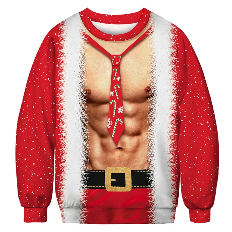 

Уродливый Рождественский свитер для женщин/мужчин, Забавный Свободный пуловер с нагрудными волосами, милый мультяшный 3D косплей, зимние топы, одежда, Джерси