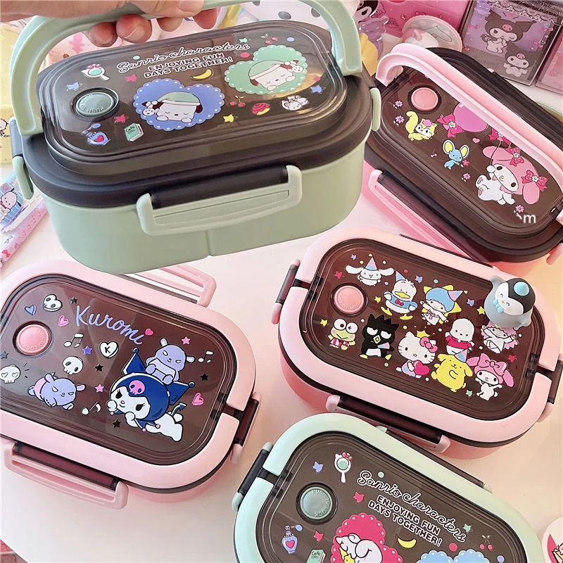 

Sanrio Kawaii Pochacco Lunch Box Hello Kitty Kuromi Student Office Worker Portable Cartoon 1200ML Portable Fresh Lunch Box Gift