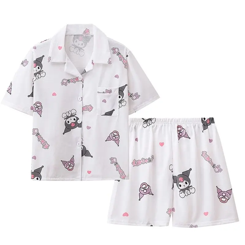 

Sanrio Kawaii Kuromi pajamas women's summer short-sleeved Japanese student suit sweet and cute girl princess home service gift