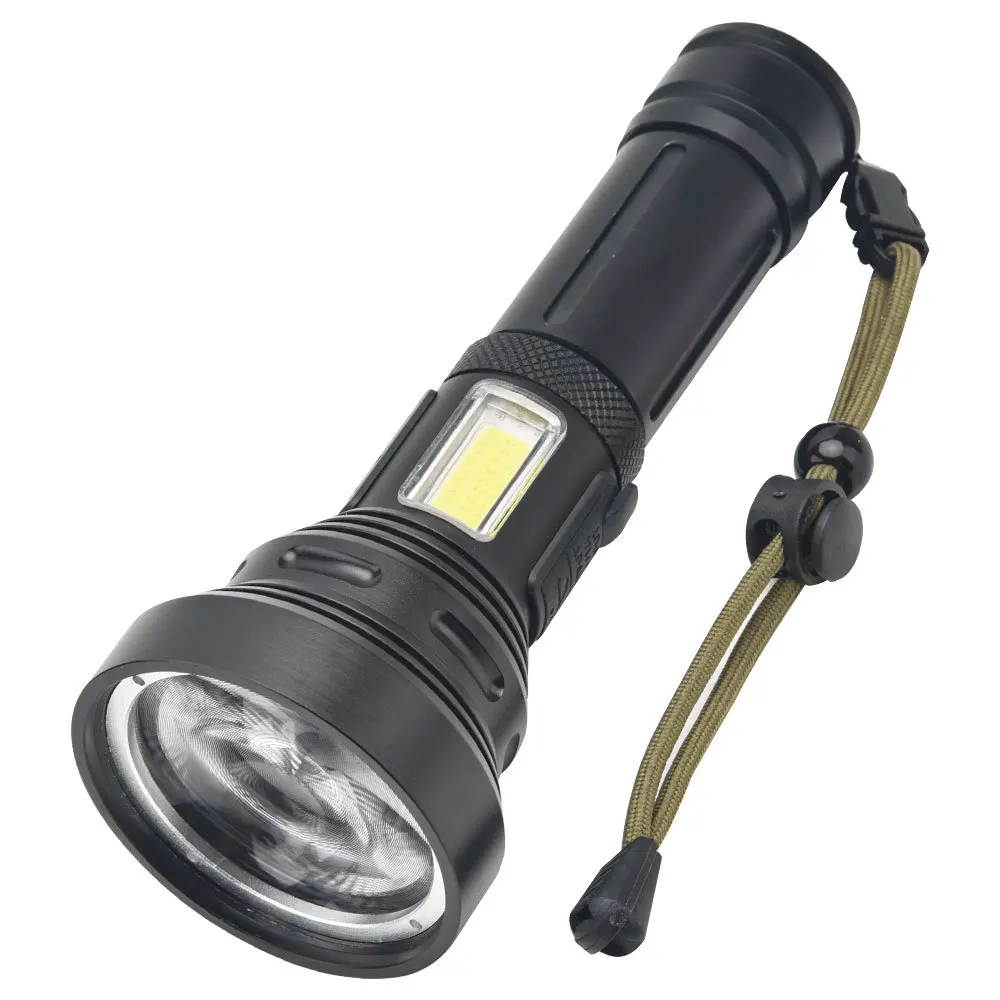 USB Rechargeable Flashlight COB Strong Light Highlight Tactical Flashlight Torches Outdoor Portable Lighting LED Camping Lights