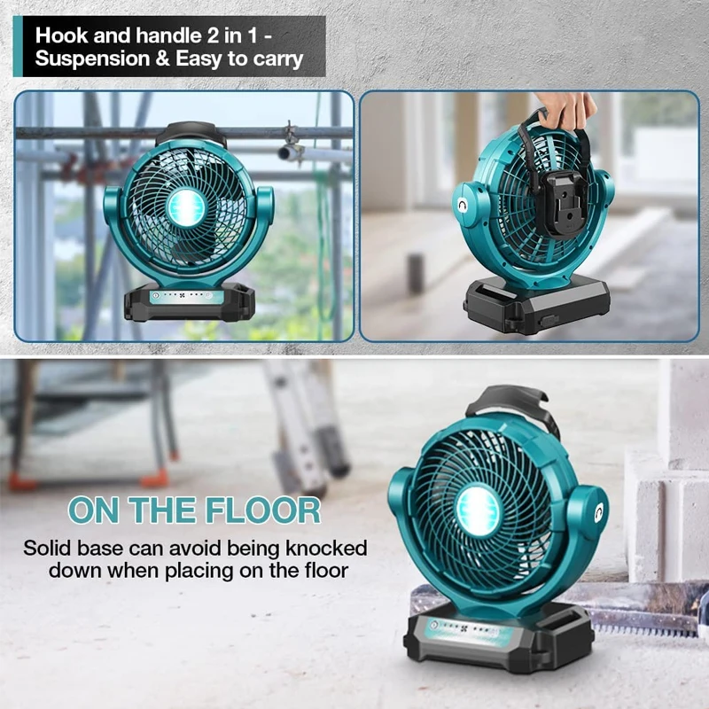 For Makita For Dewalt/Bosch/Milwaukee/Black&Decker 18V 20V Li-ion Battery Power tool Fan Multifunctional Set time Fan Cordless