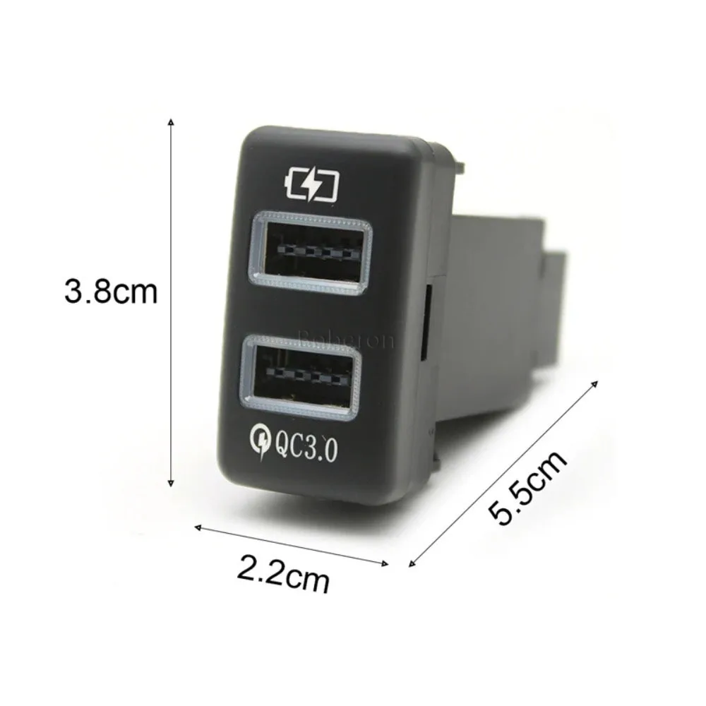 Автомобильное зарядное устройство 12 В два разъема USB QC3.0 адаптер для телефона