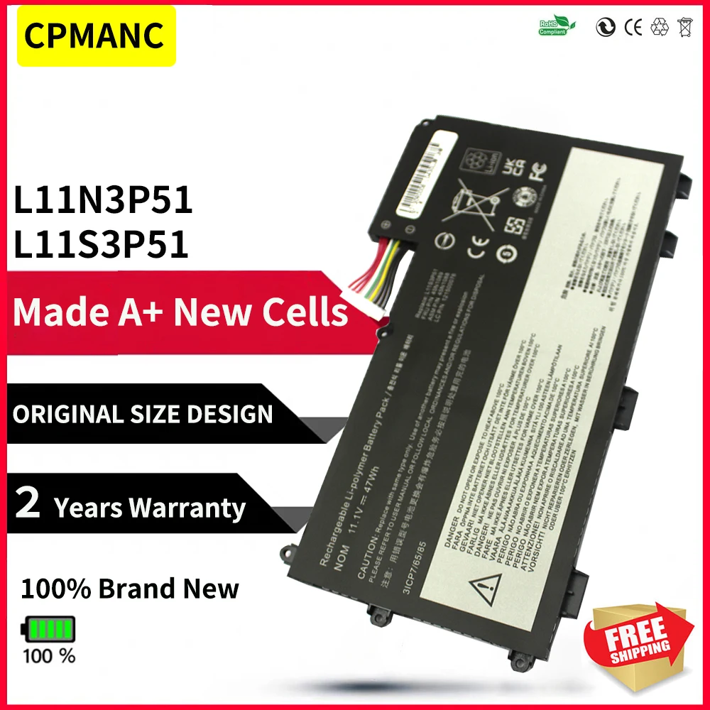 CPMANC T430U Аккумулятор для ноутбука Lenovo ThinkPad L11N3P51 L11S3P51 45N1090 45N1089 45N1091