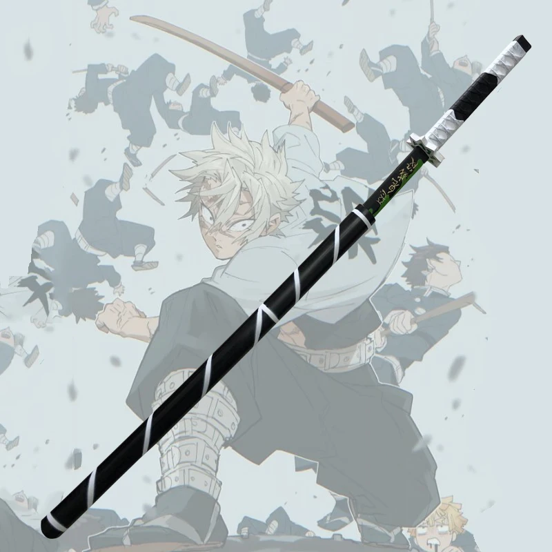 

1:1 Anime Sword Weapon Demon Slayer Kimetsu no Yaiba Shinazugawa Sanemi Sowrd Cosplay Ninja Knife PU Prop Model Decor 104cm