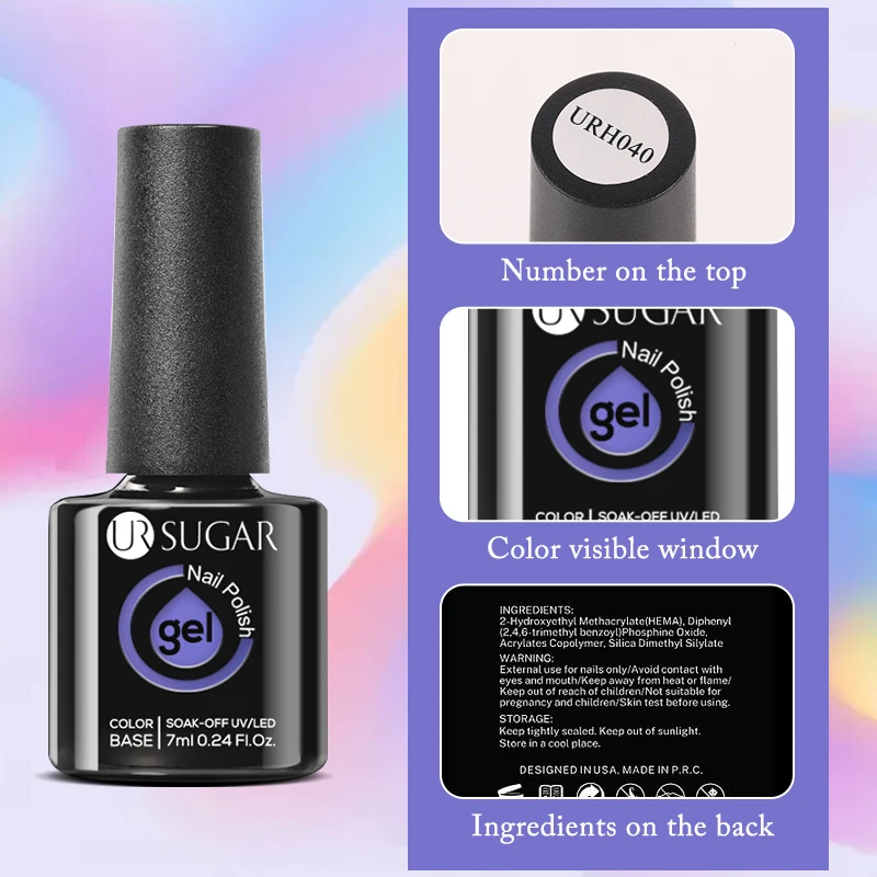 Матовый белый гель для маникюра UR SUGAR 7 мл |