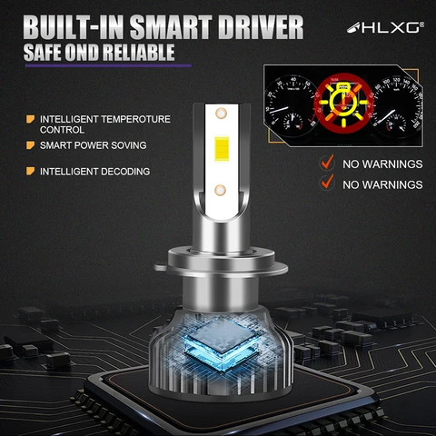 HlXG Новая Серия автомобильных светодиодных ламп для авто H4 H7 Led H1 H11 9005 HB3 Led 9006 Hb4 H8 6000K Ближний свет дальний свет диодные противотуманные фары дневные ходовые огни 12В 24В головной свет ЛЕД в машину