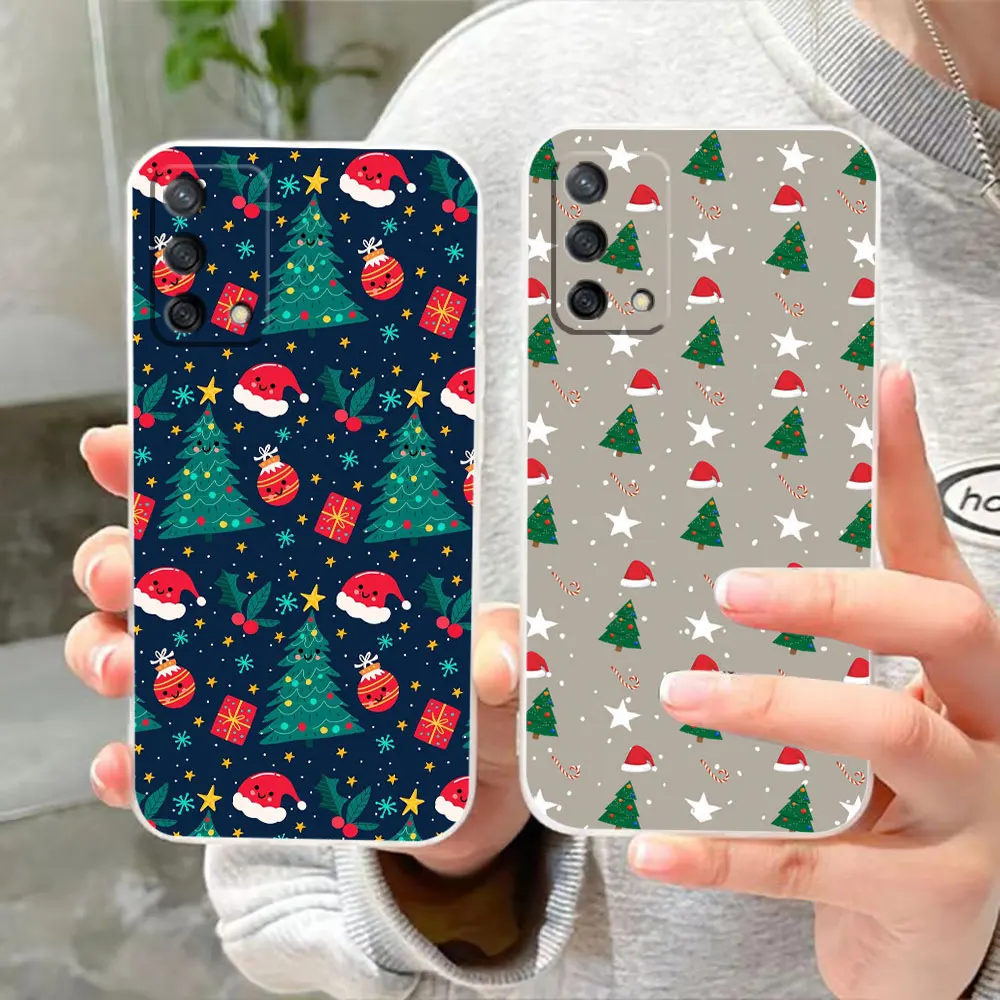 

Clear Phone Case For OPPO A97 A96 A95 A94 A93 A92S A74 A72 A57 A55 A54 A32 A15 5G Case Funda Capa Shell Merry Christmas Everyone