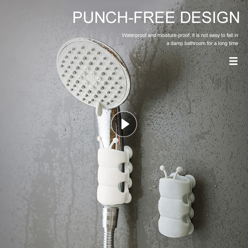 

1pcs Suction Cup Brackets Removable Silicone Shower Head Holder Wall Mount Shower Head Storage Shelf Rack Bathroom Accessories