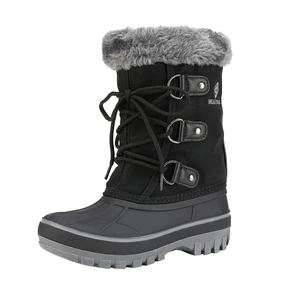 Dream Pairs Kids Snow Boots Faux Fur-Lined Ankle Waterproof Antiskid Winter Boys & Girls Boots Plush