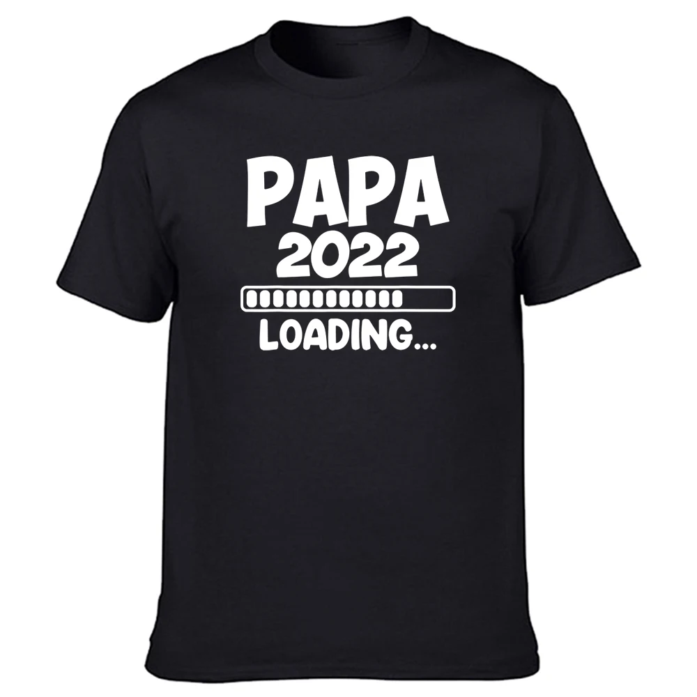 

Funny Papa 2022 Loading Pregnancy Announcement New Dad T Shirts Men Funny Birthday Short Sleeve O Neck Cotton Man T-shirt Tops