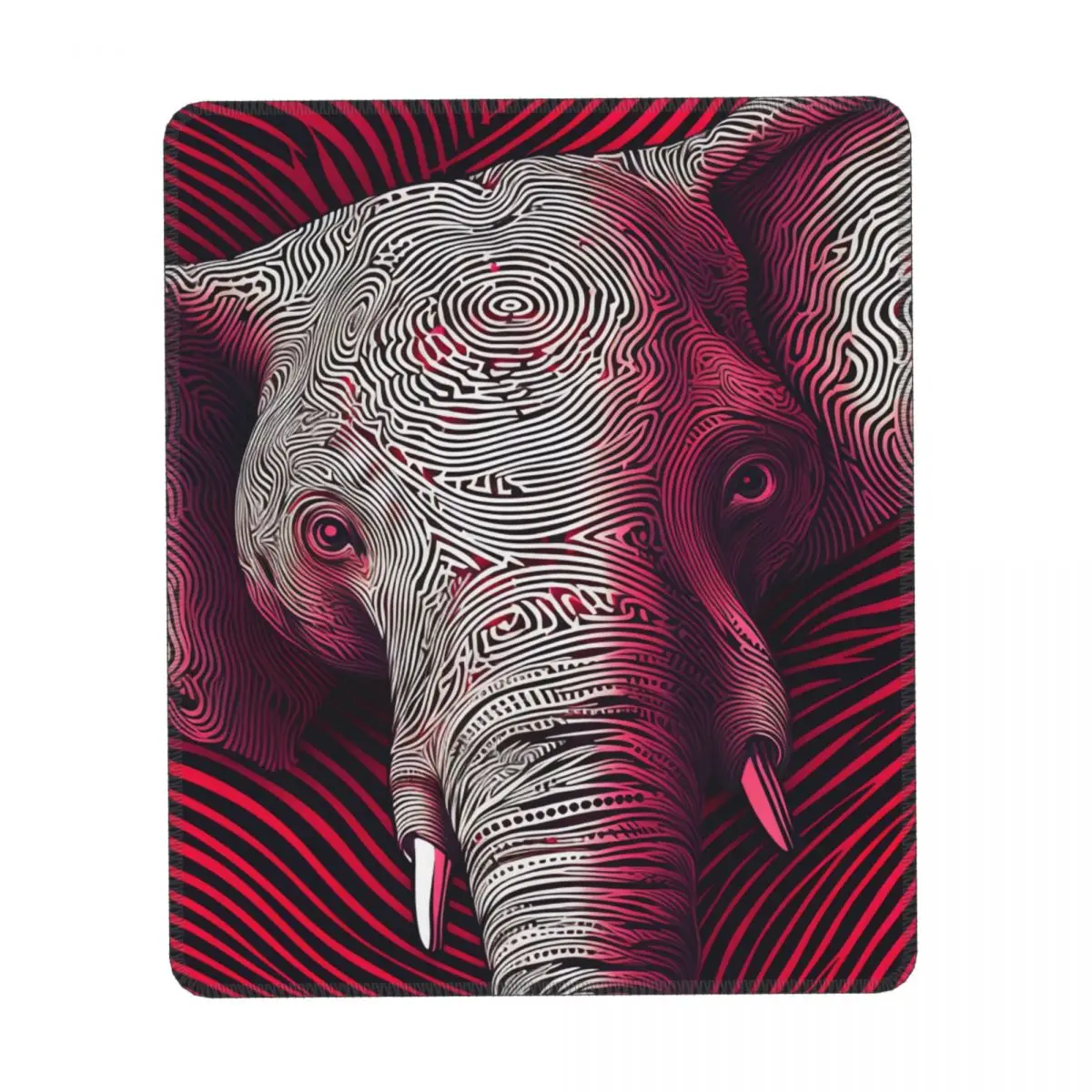 

Elephant Vertical Print Mouse Pad Portraits Psychedelic Lines Desktop Rubber Mousepad Soft Anti-Slip Fantasy Mouse Pads