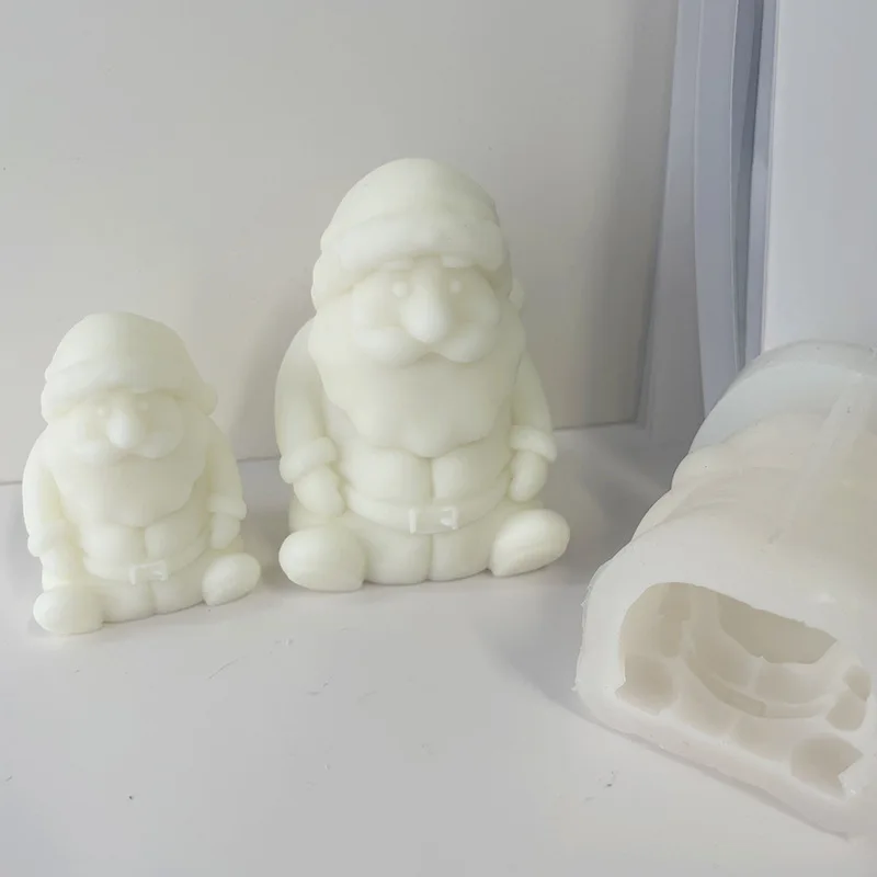 

Santa Claus scented candle silicone mold DIY incense stone drop plastic ornaments Christmas candle mold