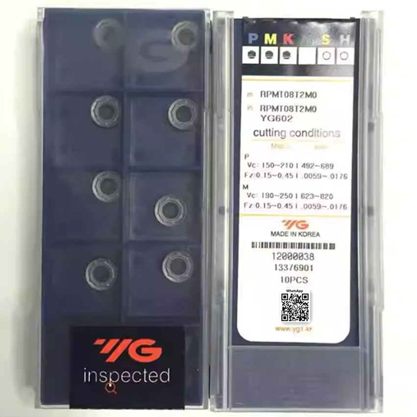 

RPMT08T2MO YG602/RPMT10T3MO YG602/RPMT1204MO YG602 Оригинальные твердосплавные вставки YG Фрезерные вставки с ЧПУ 10 шт./кор.