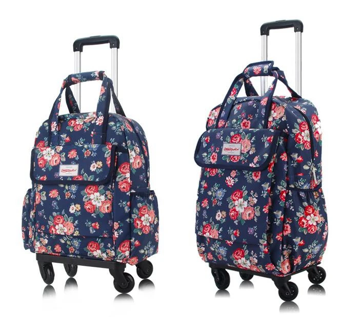 20 Inch Women Carry On Hand Luggage bag Oxford Rolling Backpack Travel Trolley Bag Travel Luggage bag Trolley Wheeled Backpacks