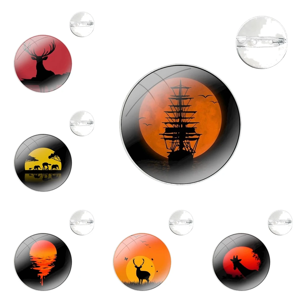 Стеклянная купольная брошь для рубашки отворота сумки аксессуары одежды шляпы