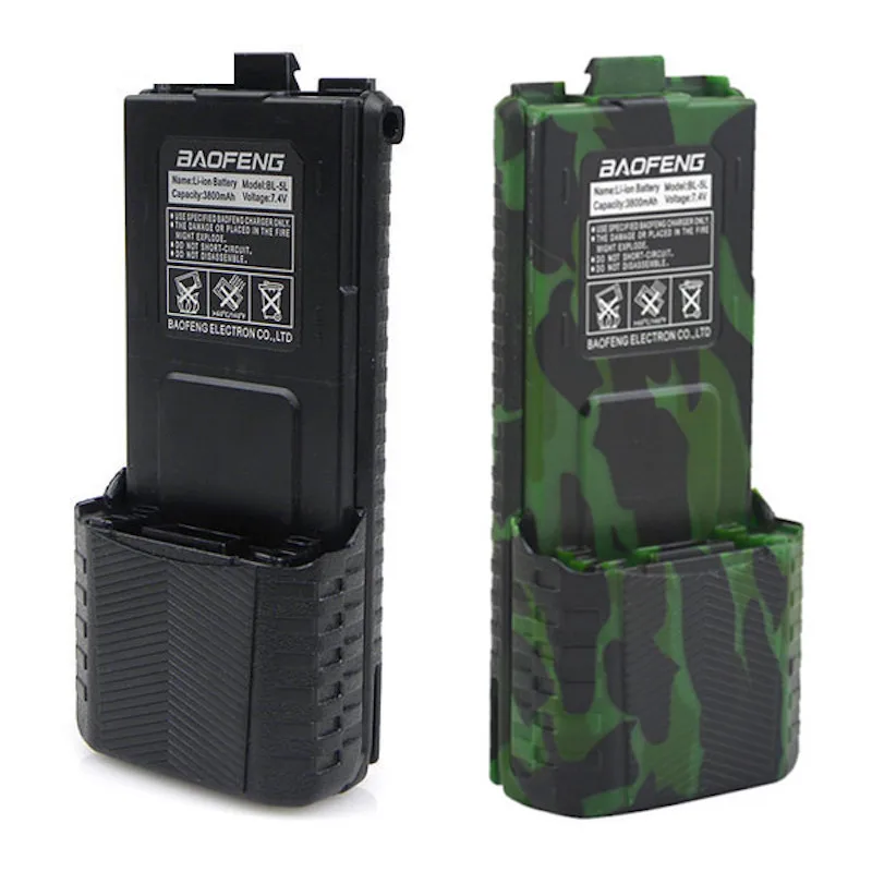 BAOFENG-Paquete de batería de iones de litio, accesorio de camuflaje y negro, 3800mAh, para Baofeng UV-5R F8 5RB 5RE F8HP