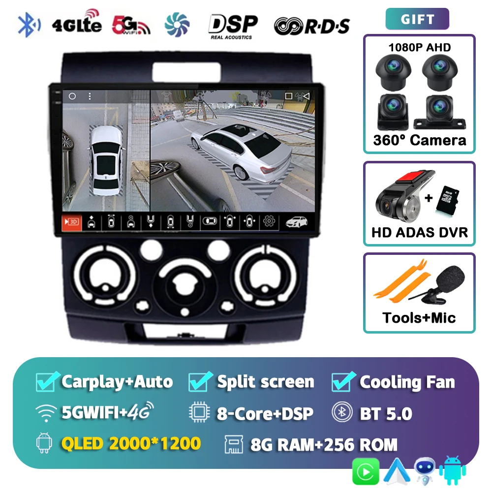 

Автомобильная магнитола Android 13 для Ford Everest Ranger Mazda BT50 BT-50 2006 2007-2008 GPS мультимедийный видеоплеер головное устройство стерео