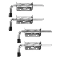 promotion 4pcs 5 inch stainless steel spring loaded latch pin barrel bolt 2mm thickened door lock brushed