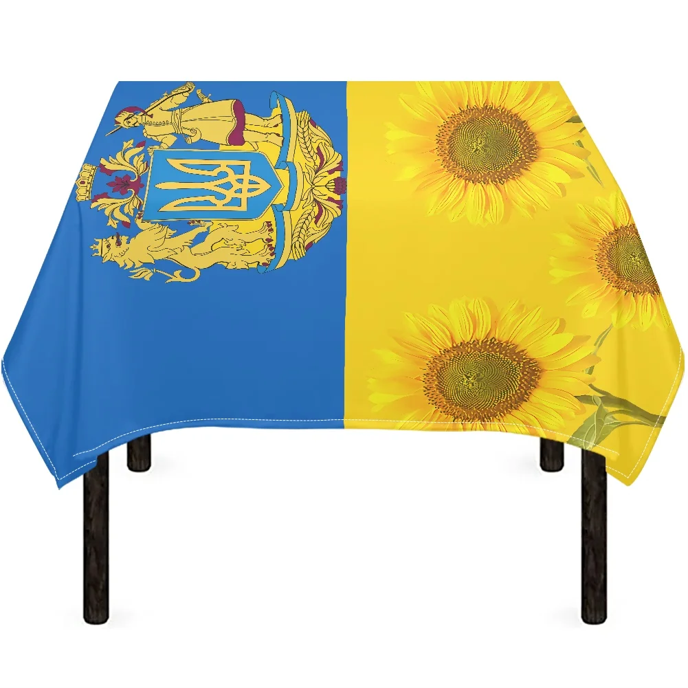 

Водонепроницаемая скатерть для прямоугольного стола флаг украинский и литовский Подсолнух украшение для стола