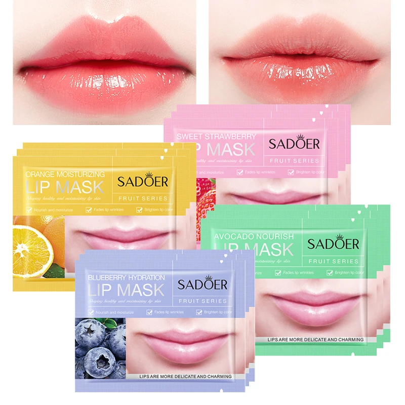 

5/6/8/10Pack Collagen Crystal Lip Mask Gel Patches Moisturizing Hydrating Repair Lines Lips Plumper Pad Enhancement Lip Masks