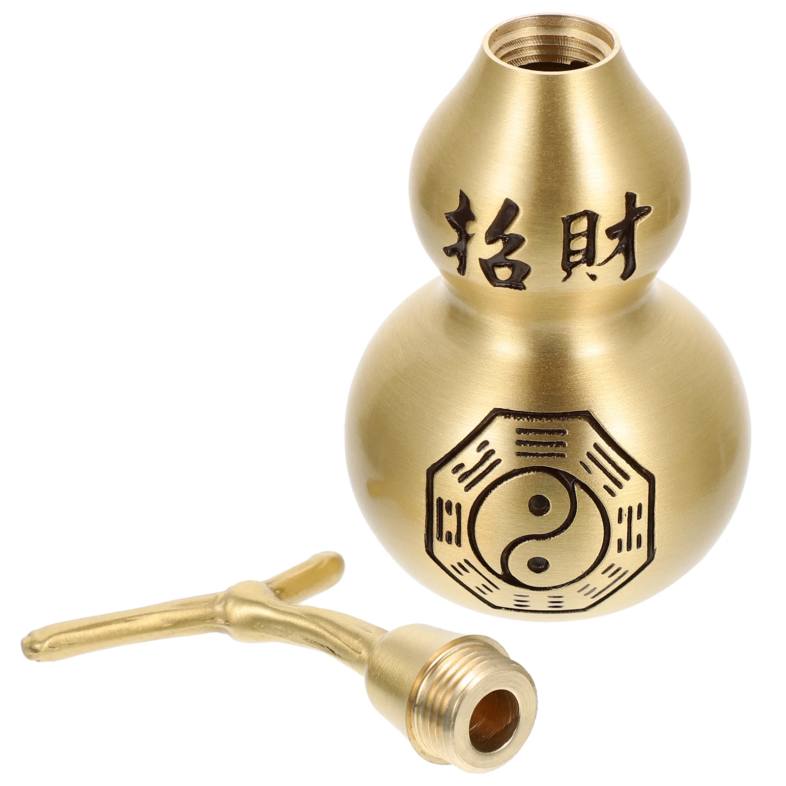 

Gourd Wu Copper Lou Craft Shui Feng Decor Statue Chinese Ornament Wealth Figurine Hu Lu Fengshui Desktop Lucky Sculpture