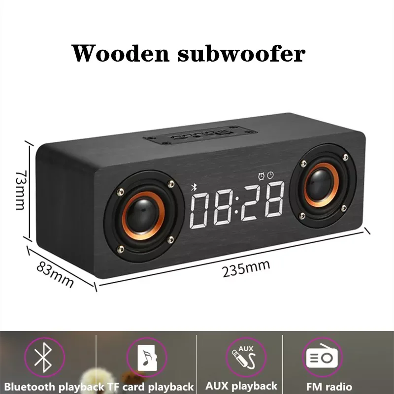 

Новый портативный деревянный Bluetooth-динамик, домашний кинотеатр, часы, саундбокс для телевизора, Саундбар для компьютера, беспроводной сабву...