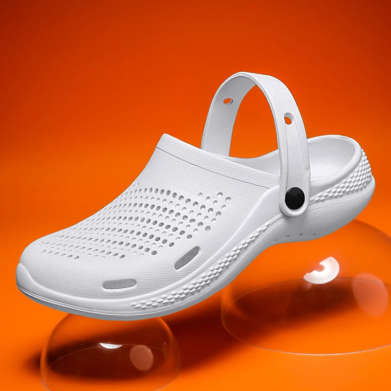 

New Men Garden Casual Male Sandals Summer Hole Shoes Rubber Clogs For Men Summer Slides fashion Swimming Jelly Shoes Size 36-45