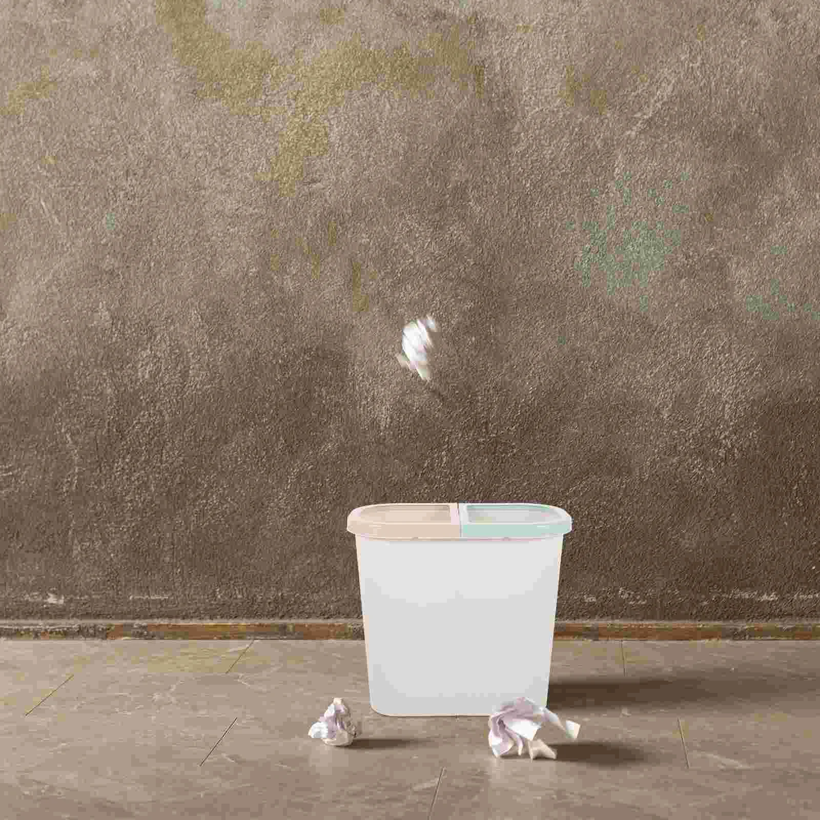 

Zerodeko Mini Containers Dual Trash Can Plastic Kitchen Garbage Can 2 Compartment Classified Rubbish Bin Recycle Dustbin